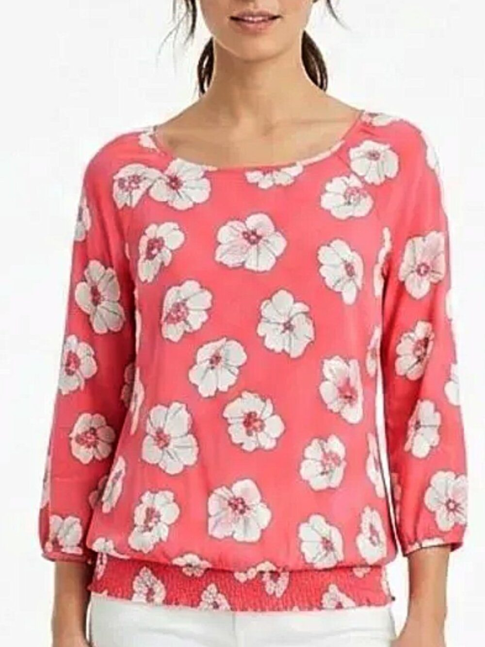 Old Navy Pink Floral Pull On Relaxed Fit Boho Blouse- Sz. Sm